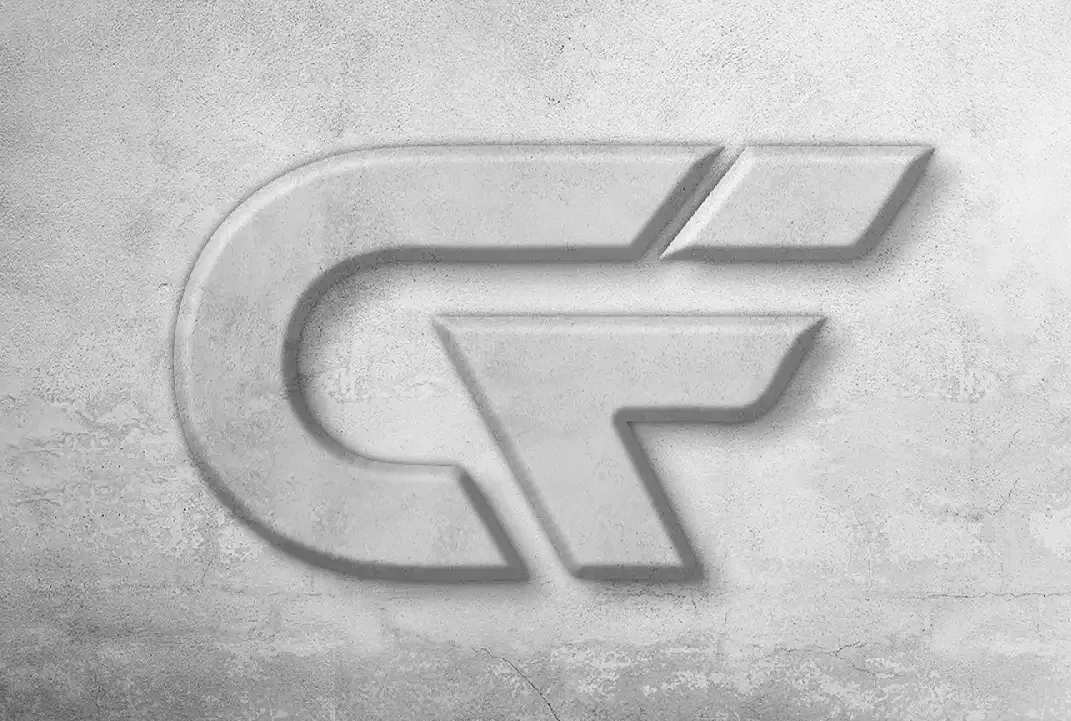 logo cf construction concrete mockup